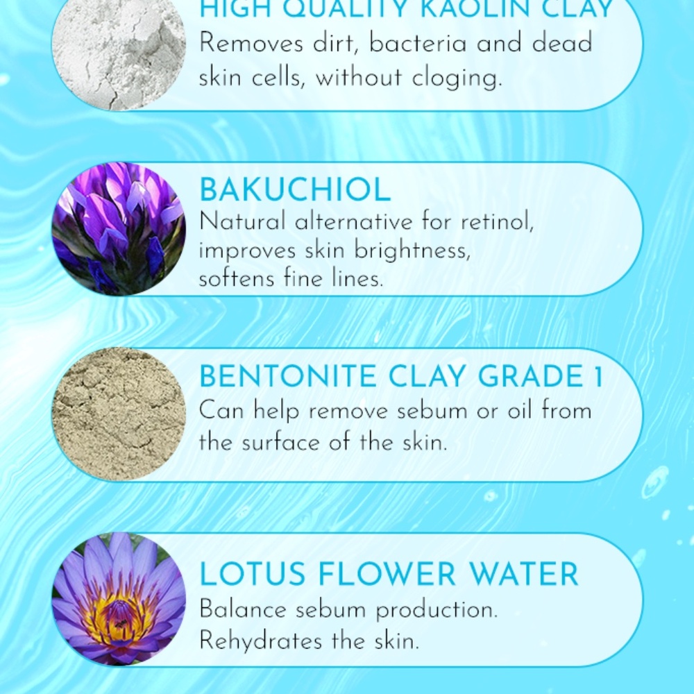 Mudmasky Blue Clay Mask -  Vitamin A Booster, Minimizes pores while brightening - Picture 8 of 8